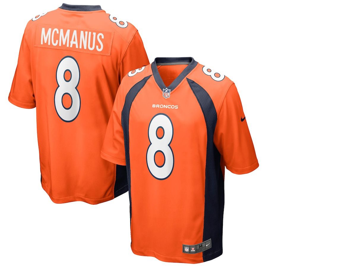 Men Denver Broncos #8 Brandon McManus Nike Orange Game NFL Jersey